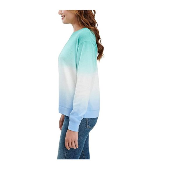 NWT Splendid Ladies’ Thermal Tie Dye Top (New Teal/Blue Dip Dye, 2XL) $60 B241 - Picture 3 of 3